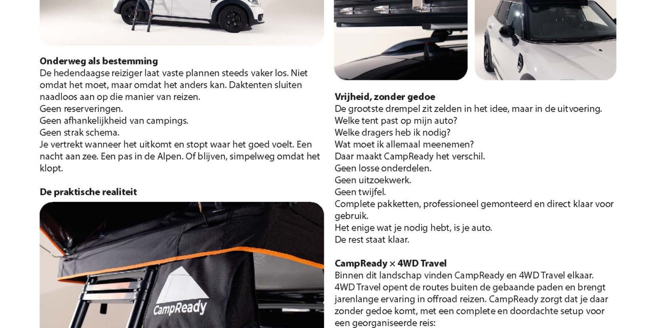 CampReady – Daktenten; de luxe van vrijheid