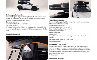 CampReady – Daktenten; de luxe van vrijheid